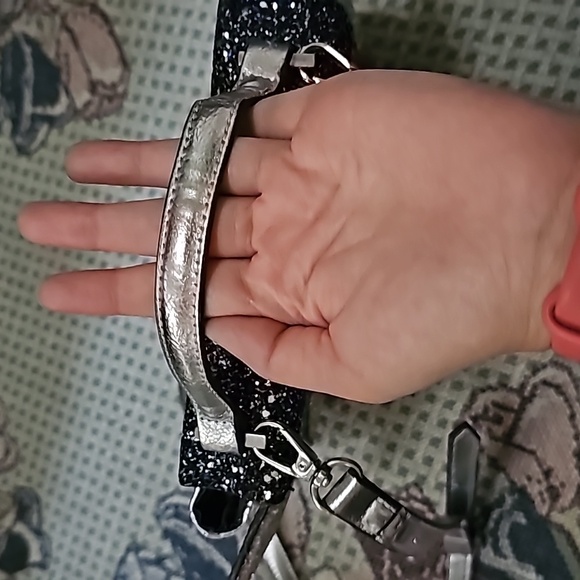 Disney X Danielle Nicole sequin crossbody satche top-handle blue metallic silver - Picture 7 of 7